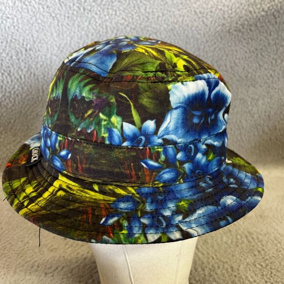 Original Chuck Bucket Hat Hawaiian Flower Print Blue Beach Sailing Sun Cap Lake - Picture 2 of 11